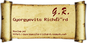 Gyorgyevits Richárd névjegykártya